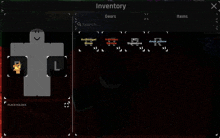 a screenshot of an inventory page with a gray character