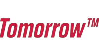 a red tomorrow tm logo is on a white background