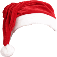 a long red santa hat with a white pom pom on a white background