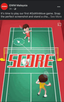 a facebook post from gwm malaysia shows a badminton game being played