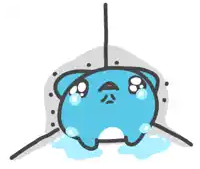 a blue cat is hanging upside down from a string