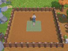 a video game called coral island has a man standing in a field