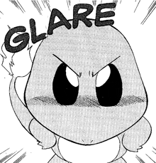 a black and white drawing of a cartoon character with the word glare above his head
