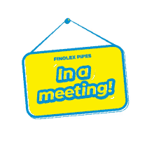 a sign that says no meeting hangs from a string