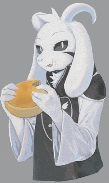 a drawing of a goat holding a slice of cheese