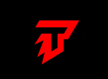 a red letter t with a lightning bolt on it