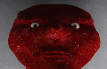 a close up of a person 's face with red spots