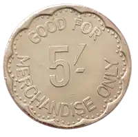 a silver coin that says good for merchandise only