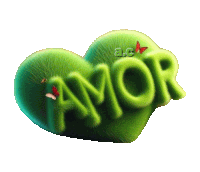 a green heart with the word amor written in it