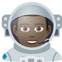 a cartoon illustration of an astronaut wearing a helmet with a microphone