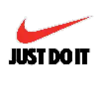 a pixel art of a nike logo with the words just do it below it