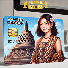 a museum bola member gacor credit card with a woman on it