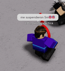 a video game character with a speech bubble that says me suspendieron 5m88