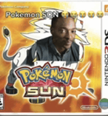 a man is on the cover of a pokemon game called pokemon sun