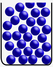 a bunch of blue balls in a container on a white background