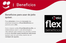 a red and white advertisement for flex beneficios in a foreign language