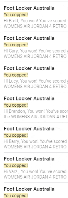 a screenshot of a foot locker australia app