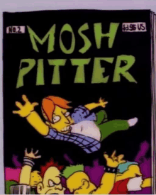 a comic book called mosh pitter with a cartoon character on it