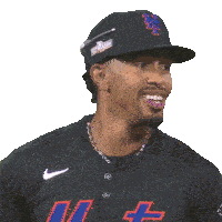 a man wearing a hat with a ny logo on it