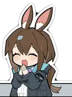 a cartoon of a girl with bunny ears