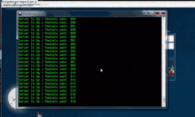 a computer screen displays packets sent by the server