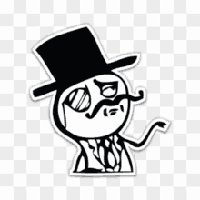 a sticker of a man with a top hat and a mustache .