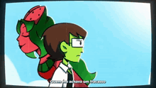 a cartoon character says quem me achava um fracasso on a screen