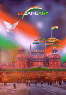 a poster that says happy republic day on the top