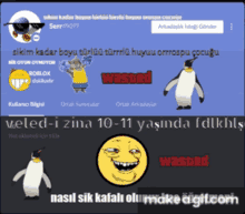 a screenshot of a discord server with penguins and a smiley face