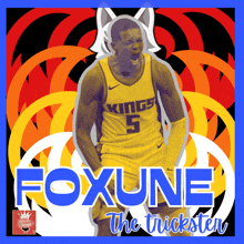 a poster of a basketball player with the name foxune on it