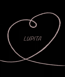 a black background with a pink swirl and the word lupita