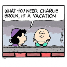 a cartoon of charlie brown and lucy brown talking about what they need