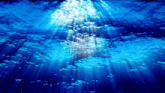 the sun shines brightly through the water
