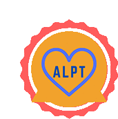 an alpt logo with a heart in the middle