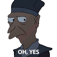 a cartoon character says " oh yes " in front of his face