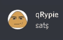 a picture of a person 's face with the name qrypie written on it