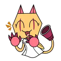 a cartoon drawing of a cat with a megaphone
