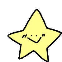 a cartoon drawing of a yellow star with a smile on its face