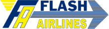 a blue and yellow flash airlines logo