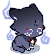 a cartoon drawing of a black cat with a bow tie