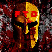 a spartan helmet with ftd written in red