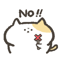 a drawing of a cat with the word no written on its face