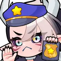 a cartoon drawing of a girl wearing a police hat