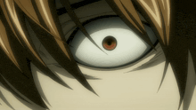 a close up of a person 's eye with a red center