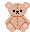 a pixel art drawing of a teddy bear sitting down .