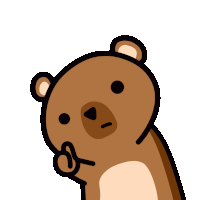 a cartoon of a brown bear with a black nose