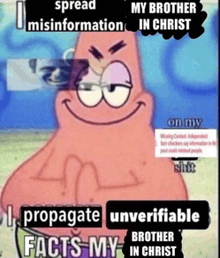 patrick star from spongebob squarepants is spreading misinformation