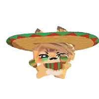 a cartoon of a dog wearing a sombrero and holding maracas