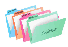 a row of folders with evidences written on one