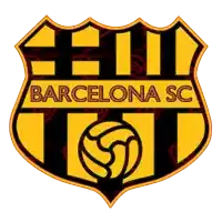 a yellow and black shield with barcelona sc written on it